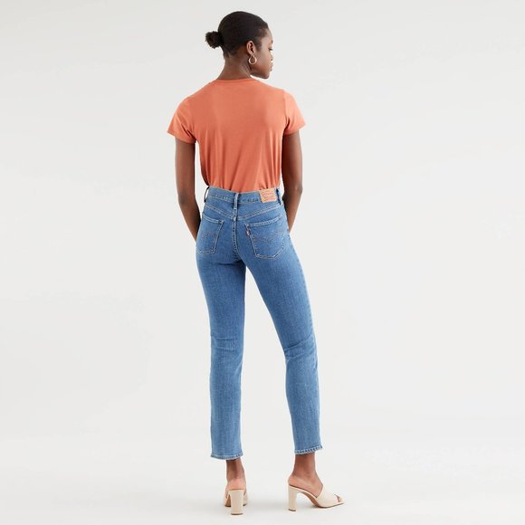 Levi's 314 Shaping Straight Jeans High Rise Waisted Slim Long Denim Jeans - 26 - Picture 12 of 13